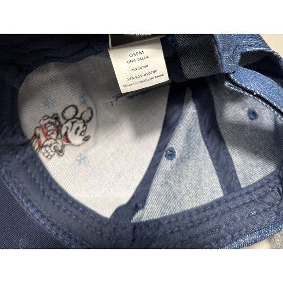 Mickey Mouse USA Flag Patriotic America Denim Jean Hat Cap One Size - Picture 5 of 5